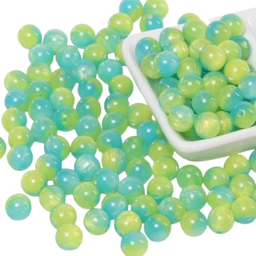 WANYI 30 Stück 10mm Perlen zum Auffädeln Erwachsene, Runde Schmuckperlen Bastelperlen Lose Perlen mit Loch Farbverlauf Farbe für DIY Armband Halsketten WANYI 30 Stück 10mm Perlen zum Auffädeln Erwachsene, Runde Schmuckperlen Bastelperlen Lose Perlen mit Loch Farbverlauf Farbe für DIY Armband Halsketten von WANYI
