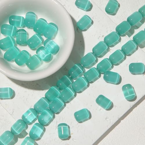 WANYI 30 Stück Perlen zum Auffädeln Erwachsene, 7mmx10mm Kristall Perlen Set mit Loch Schmuckperlen Steinperlen für Herstellung Handykette Armbänder Halsketten(Blau Grün) von WANYI