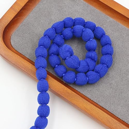 WANYI 30 Yards Pompoms Bommelborte 8mm Pompon Borten und Bänder zum Nähen Pom Pom Fransenborte Quastenborte für Hüte, Körbe, Handwerk Nähen Basteln(B Blau) von WANYI