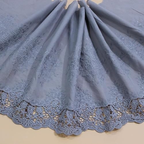 WANYI 36CM Breite Baumwolle Spitzenband Spitzenborte Vintage Spitzenstoff Meterware Stickerei Spitze Borten und Bänder zum Nähen Dekoband für DIY Handwerk Kleidung Vorhang Tischläufer(Grau) von WANYI