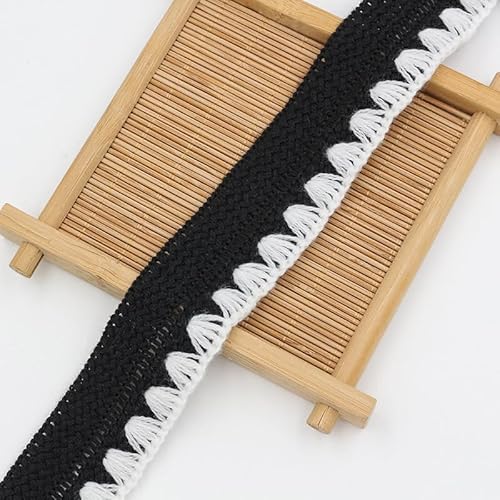 WANYI 3CM Breit Spitzenband Schwarz Spitzenborte Patchwork Stoffband Dekoband Vintage Spitzenbordüre Bordüre Stoff für Kleidung, Hüte Handwerk Basteln(5M) von WANYI