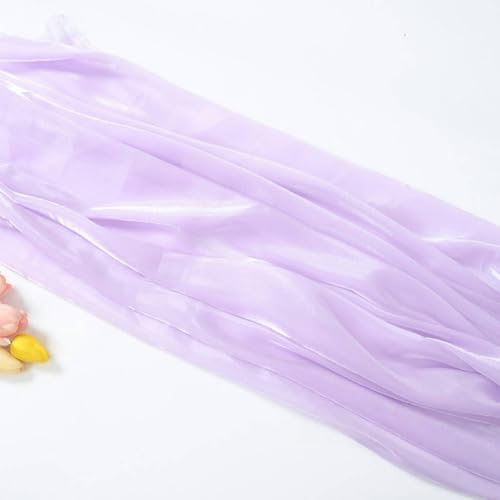 WANYI 3M Organza Stoff zum Nähen, 1.5M Breit Glanz Stoff Schillerndes Satin Spitzenstoff Tüllstoff für Röcke, Kleid, Vorhänge Dekoration(Lila) von WANYI