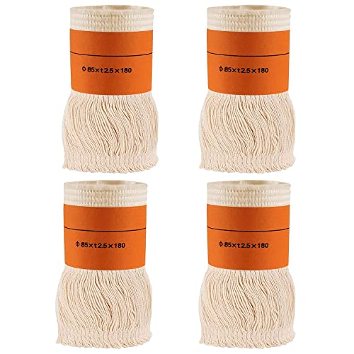 WANYI 4 Stück Dochte für Kerosinofen, Innen- und Außenbereich, Ersatzdocht für Petroleumofen, Petroleumheizdochte mit Fiberglas, runde Baumwolle, leicht zu brennen (85 mm) von WANYI