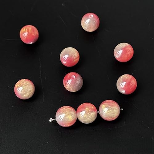 WANYI 40 Stück 10mm Runde Perlen für Armbänder, Edelsteinperlen mit Loch Perlenset Edelsteine zum Auffädeln für DIY Halskette Armband Schmuckherstellung Zubehör von WANYI