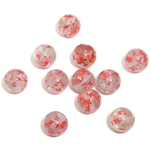 WANYI 40 Stück Acryl Perlen für Armbänder, 16mm Breite Perlen zum Auffädeln Erwachsene Bunt Glitzer Perlenset Schmuckperlen für Armbänder, Handykette, Schlüsselanhänger(09) von WANYI