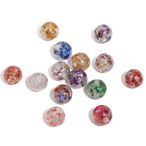 WANYI 40 Stück Acryl Perlen für Armbänder, 16mm Breite Perlen zum Auffädeln Erwachsene Bunt Glitzer Perlenset Schmuckperlen für Armbänder, Handykette, Schlüsselanhänger(15) von WANYI
