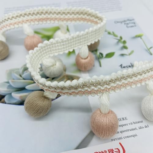 WANYI 4cm Bommelborte Pomponborte Bunt Pom Poms Quaste Borte Borten und Bänder zum Nähen Spitze Bommelband für DIY Handwerk, Vorhänge, Kissen, Heimdekoration(1M) von WANYI