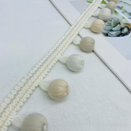WANYI 4cm Bommelborte Pomponborte Bunt Pom Poms Quaste Borte Borten und Bänder zum Nähen Spitze Bommelband für DIY Handwerk, Vorhänge, Kissen, Heimdekoration(2M) von WANYI