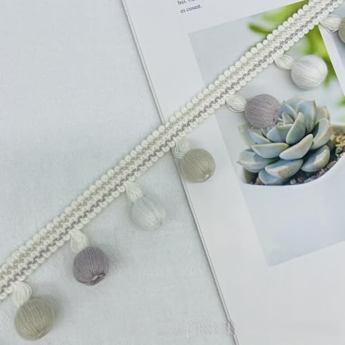 WANYI 4cm Bommelborte Pomponborte Bunt Pom Poms Quaste Borte Borten und Bänder zum Nähen Spitze Bommelband für DIY Handwerk, Vorhänge, Kissen, Heimdekoration(5M) von WANYI