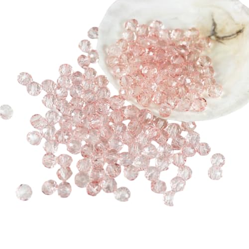 WANYI 4mm Perlen für Armbänder Selber Machen, 1120 Stück Perlen Set Glasperlen zum Auffädeln Kristall Edelstein Perlen Beads for Jewellery Making, DIY Herstellung Halsketten(Hellrosa) von WANYI