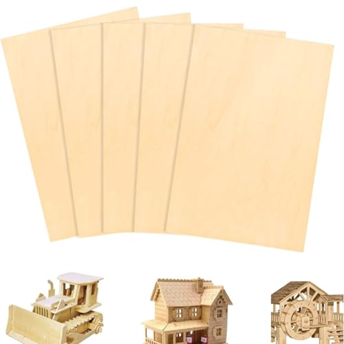 WANYI 5 Stück Holzplatte Holzplatten zum Basteln 200 X 200 X 4mm Sperrholz Quadratische Sperrholzplatte Bastelholz Platten für DIY Modellbau Holz Basteln Malen von WANYI