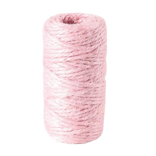 WANYI 5 Stück Jute-Schnur Kordel 100M pro Rolle Juteschnur Bunt Schnur Reißfest Kordelband 2mm Dicke Juteseil für Dekokordel, Geschenkverpackung, Handwerk(Rosa) von WANYI