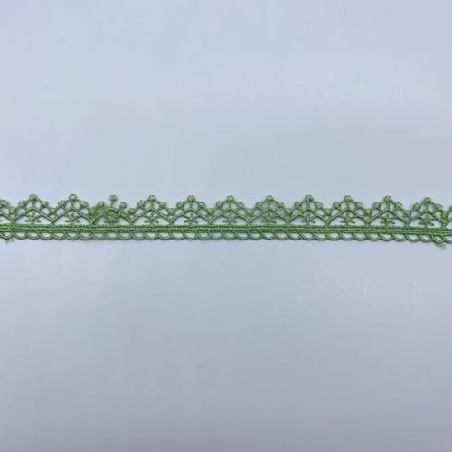 WANYI 5 Yards 1,5CM Spitzenband Borten und Bänder zum Nähen Spitzenborte Vintage Dekoband Zierband Stickerei Spitzenbordüre Schleifenband für Nähen Handwerk Dessous Vorhang Geschenkbox(Grün) von WANYI