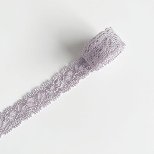 WANYI 5 Yards 1,5cm Breit Spitzenband Elastizität Spitzenborte Spitzenbordüre Borten und Bänder zum Nähen Spitzenstoff Meterware Dekoband für DIY Nähen Unterwäsche Handwerk Kleid(Hellviolett) von WANYI