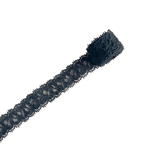 WANYI 5 Yards 1,5cm Breit Spitzenband Elastizität Spitzenborte Spitzenbordüre Borten und Bänder zum Nähen Spitzenstoff Meterware Dekoband für DIY Nähen Unterwäsche Handwerk Kleid(Schwarz) von WANYI