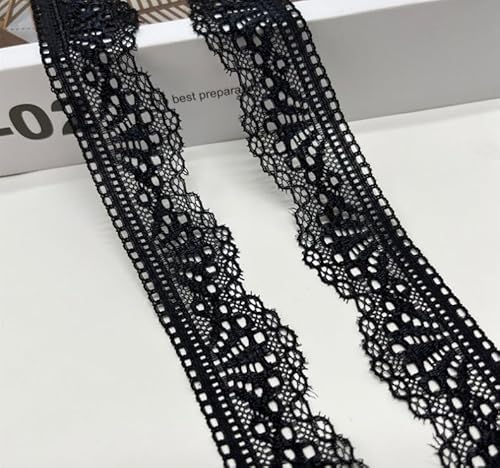 WANYI 5 Yards 3cm Spitzenband Weiß Spitzenborte Elastizität Spitzenstoff Meterware Borten und Bänder zum Nähen Elasthan Spitze Vintage Spitzenbordüre fur DIY Unterwäsche Handwerk Geschenkband(Schwarz) WANYI 5 Yards 3cm Spitzenband Weiß Spitzenborte Elastizität Spitzenstoff Meterware Borten und Bänder zum Nähen Elasthan Spitze Vintage Spitzenbordüre fur DIY Unterwäsche Handwerk Geschenkband(Schwarz) von WANYI