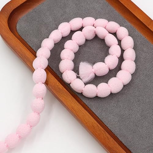 WANYI 5 Yards Pompoms Bommelborte 8mm Pompon Borten und Bänder zum Nähen Pom Pom Fransenborte Quastenborte für Hüte, Körbe, Handwerk Nähen Basteln(Rosa) von WANYI