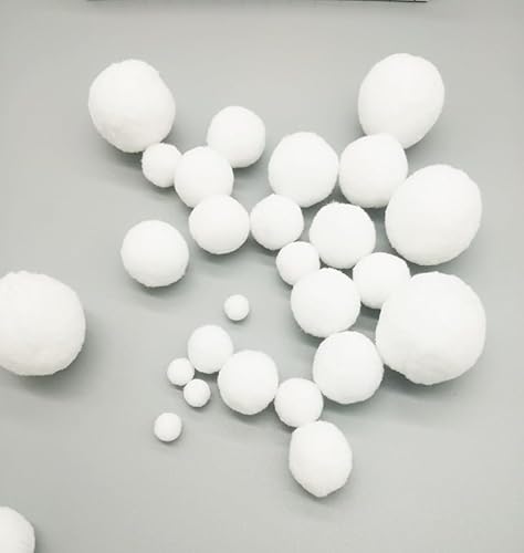 WANYI 50 Stück 3CM Pompons zum Basteln Weiß Bommel Mini Pom Pom Bälle Flauschigen Filzkugeln Plüschbälle für DIY Kreative Handwerk Weihnachtsdeko Kleidung Vorhänge von WANYI