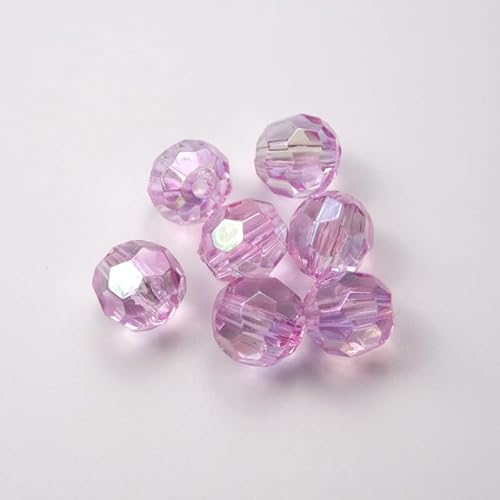 WANYI 50 Stück Acryl Perlen für Armbänder, 14mm Breite Acrylperlen Transparente Bastelperlen Bunt Perlen zum Auffädeln Beads for Jewellery Making DIY Schmuckherstellung(Lila 01) von WANYI
