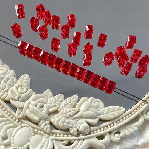 WANYI 50 Stück Acrylperlen Perlen für Armbänder, 6mm Bunte Bastelperlen zum Auffädeln Quadratische Acryl Perlen für DIY Schmuckherstellung Armbänder Halsketten von WANYI