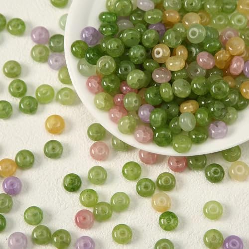 WANYI 50 Stück Perlen für Armbänder Selber Machen, 5x8mm Breite Glasperlen zum Auffädeln Perlenset Farbverlauf Bastelperlen Perlen für Ketten DIY Schmuckherstellung von WANYI
