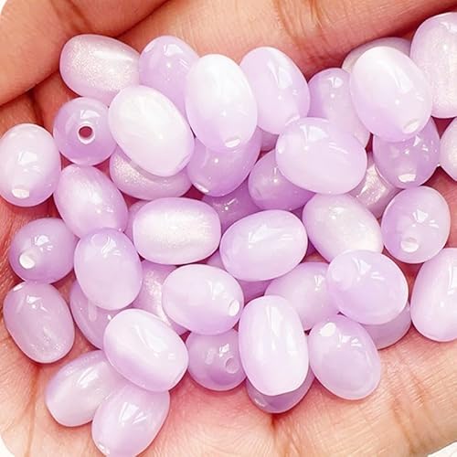 WANYI 50 Stück Perlen für Armbänder Selber Machen, 8x11mm Oval Edelstein Perlen zum Auffädeln Steinperlen mit Loch Schmuckperlen Beads für Jewellery Making Halsketten Schmuckherstellung(Hellviolett) WANYI 50 Stück Perlen für Armbänder Selber Machen, 8x11mm Oval Edelstein Perlen zum Auffädeln Steinperlen mit Loch Schmuckperlen Beads für Jewellery Making Halsketten Schmuckherstellung(Hellviolett) von WANYI