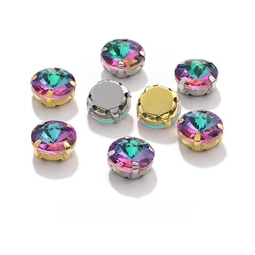 WANYI 50 Stück Strasssteine zum Aufnähen 10mm Glitzersteine zum Basteln Flache Rückseite Rhinestones Glas Klaue für DIY Schmuck Handwerk Kleidung Kostüm Schuhe(Weiß K) von WANYI