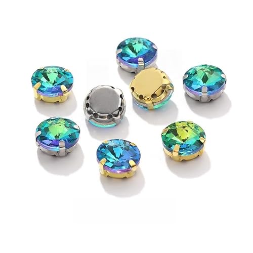 WANYI 50 Stück Strasssteine zum Aufnähen 12mm Glitzersteine zum Basteln Flache Rückseite Rhinestones Glas Klaue für DIY Schmuck Handwerk Kleidung Kostüm Schuhe(Weiß K) von WANYI