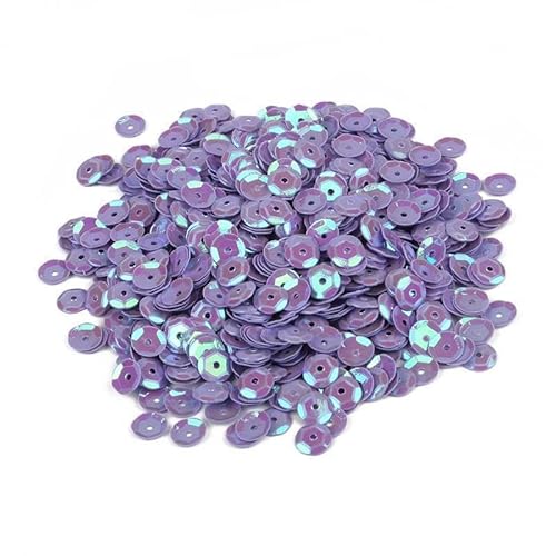 WANYI 500g Glitzer Pailletten 6mm Pailletten zum Basteln Lose Pailetten mit Loch Set Sequins für Glitzer Deko DIY Kleidung Haarschmuck Herstellung(C-Violett) von WANYI