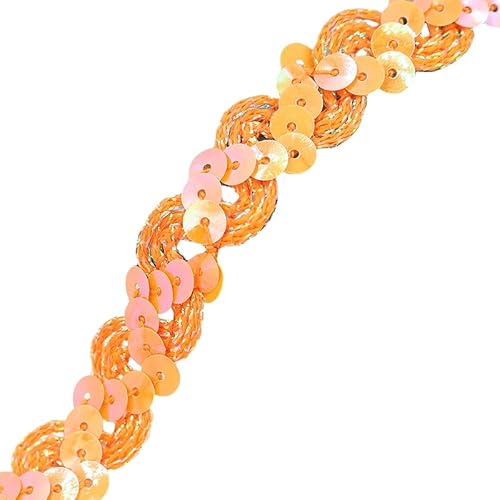 WANYI 5M Pailletten Spitzenband 1.5CM Breit Spitzenborte Rüschenband Glitzer Spitze Meterware Geschenkband für Hüte, Kostüme, Performance Kleidung von WANYI