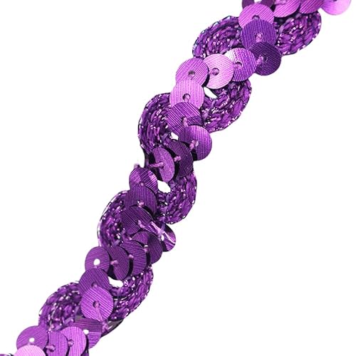 WANYI 5M Pailletten Spitzenband 1.5CM Breit Spitzenborte Rüschenband Glitzer Spitze Meterware Geschenkband für Hüte, Kostüme, Performance Kleidung von WANYI