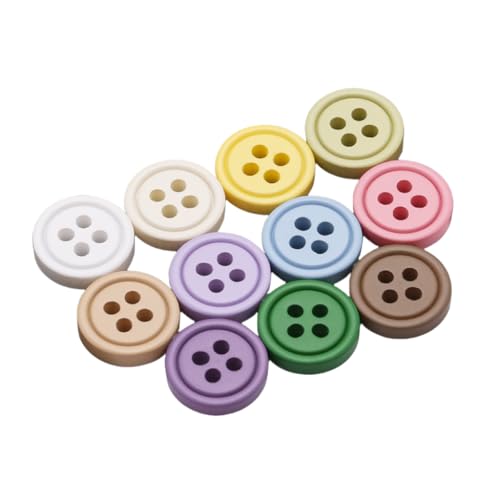 WANYI 72 Stück Bunte Knöpfe für Strickjacke, 11mm Runde Kinderknöpfe Bastelknöpfe mit 4 Loch Knöpfe zum Annähen für DIY Strickjacke Nähen Basteln Dekorieren(Gemischt) von WANYI