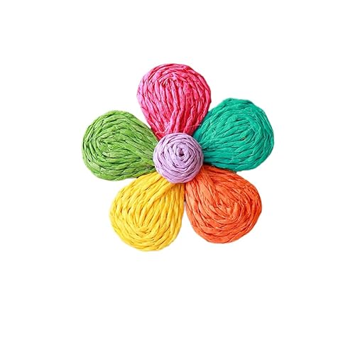 WANYI 8 Stück Blumen Patches Applique Blume Applikationen mit Raffia Geflochten Blumen Deko Haarblumen Kleidung Zubehör für DIY Basteln Hüte Schuhe Ohrringe Accessoires(Bunt 01) von WANYI