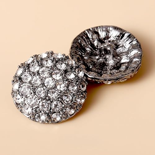 WANYI 8 Stück Knöpfe zum Annähen 12-38mm Metallknöpfe Trachtenknöpfe mit Strasssteinen Vintage Runde Knöpfe für Jeans Kleidung Nähen DIY Handwerk(01) von WANYI