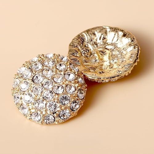 WANYI 8 Stück Knöpfe zum Annähen 12-38mm Metallknöpfe Trachtenknöpfe mit Strasssteinen Vintage Runde Knöpfe für Jeans Kleidung Nähen DIY Handwerk(Gold) von WANYI