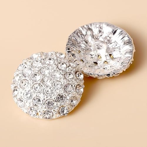 WANYI 8 Stück Knöpfe zum Annähen 12-38mm Metallknöpfe Trachtenknöpfe mit Strasssteinen Vintage Runde Knöpfe für Jeans Kleidung Nähen DIY Handwerk(Silber) von WANYI