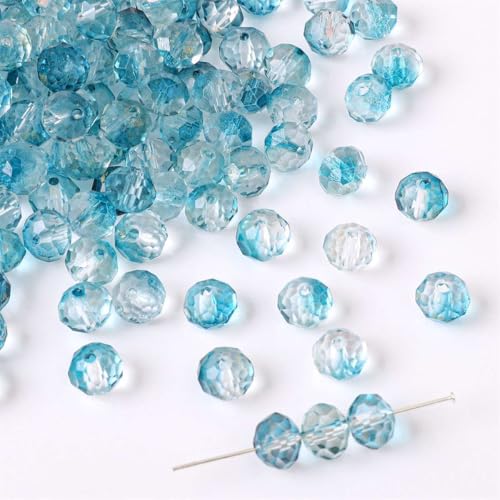 WANYI 8MM Perlen für Armbänder Selber Machen Glasperlen zum Auffädeln 100 Stück Perlenset Bastelperlen mit 1mm Loch Bunte Perlen für Handykette Schmuckherstellung von WANYI