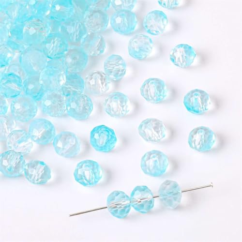WANYI 8MM Perlen für Armbänder Selber Machen Glasperlen zum Auffädeln 100 Stück Perlenset Bastelperlen mit 1mm Loch Bunte Perlen für Handykette Schmuckherstellung von WANYI