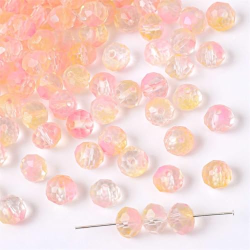 WANYI 8MM Perlen für Armbänder Selber Machen Glasperlen zum Auffädeln 200 Stück Perlenset Bastelperlen mit 1mm Loch Bunte Perlen für Handykette Schmuckherstellung von WANYI