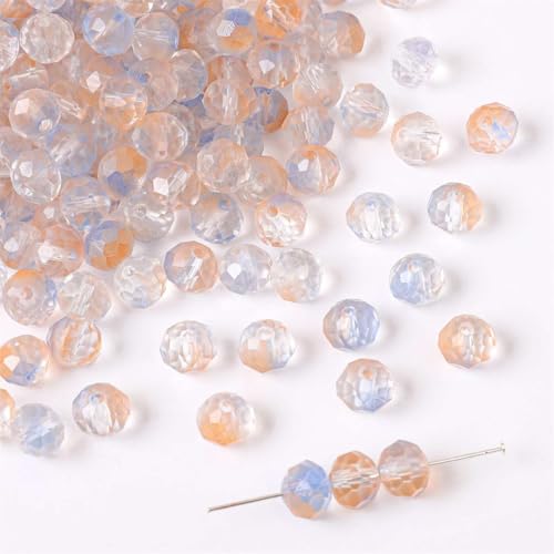 WANYI 8MM Perlen für Armbänder Selber Machen Glasperlen zum Auffädeln 200 Stück Perlenset Bastelperlen mit 1mm Loch Bunte Perlen für Handykette Schmuckherstellung von WANYI