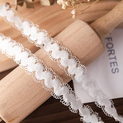 WANYI Elastizität Spitzenband 1.5cm Breit Borten und Bänder zum Nähen Meterware Vintage Dekoband Dessous Spitzenbordüre Zierband für DIY Handwerk Kleidung Hochzeit Geschenkband（Weiß） von WANYI