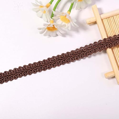 WANYI Geflochten Spitzenband Bunt Posamentenborte Polyester Zierband Borte zum Nähen Dekoband Kordelband Dekorative für Tischdecke Sofabezug Vorhang (10Mx1.2CM) von WANYI