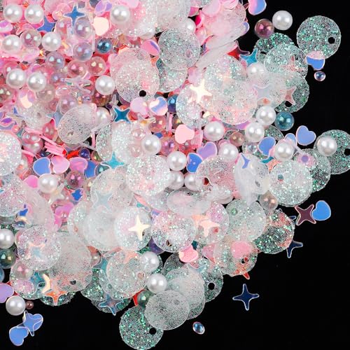 WANYI Glitzer Pailletten zum Basteln Lose Pailletten Set Bunt Pailetten Nail Art Glitter Sequins Pailetten Deko für DIY Dekoration Maniküre Make up Handyhülle 100g,Rosa von WANYI