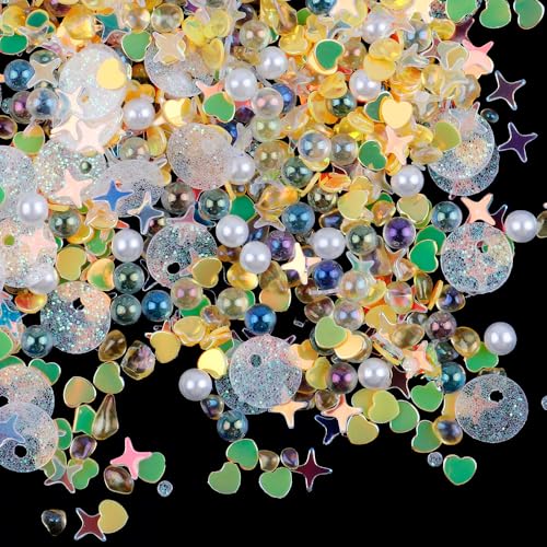 WANYI Glitzer Pailletten zum Basteln Lose Pailletten Set Bunt Pailetten Nail Art Glitter Sequins Pailetten Deko für DIY Dekoration Maniküre Make up Handyhülle 40g,Gelb von WANYI