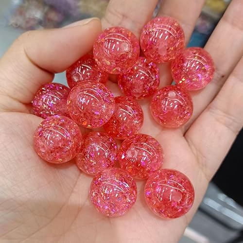 WANYI Glitzer Perlen für Armbänder Selber Machen 20 Stück Bunte Glitzerperlen zum Auffädeln Bastelperlen 12mm Runde Perlenset Schmuckperlen für Armbänder, DIY Kreative Handwerk(05) von WANYI