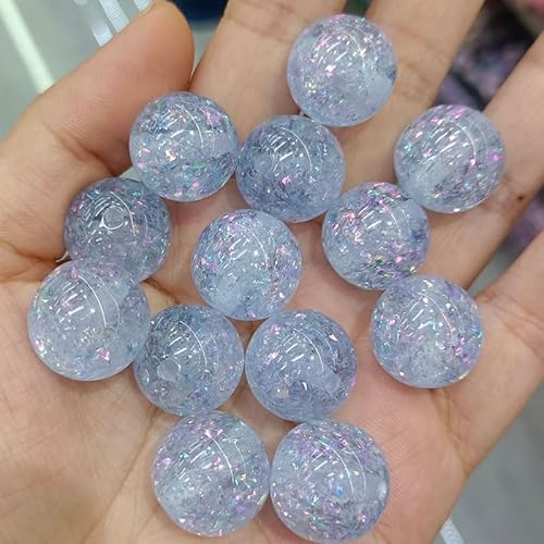 WANYI Glitzer Perlen für Armbänder Selber Machen 20 Stück Bunte Glitzerperlen zum Auffädeln Bastelperlen 16mm Runde Perlenset Schmuckperlen für Armbänder, DIY Kreative Handwerk(01) von WANYI