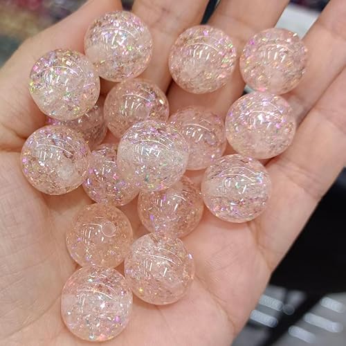 WANYI Glitzer Perlen für Armbänder Selber Machen 60 Stück Bunte Glitzerperlen zum Auffädeln Bastelperlen 12mm Runde Perlenset Schmuckperlen für Armbänder, DIY Kreative Handwerk(08) von WANYI