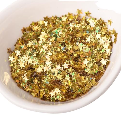 WANYI Glitzer Streudeko Sterne 3mm Konfetti Sterne Deko DIY Sterndekorationen mini Pailletten für Tischdeko Geburtstagsdeko Party Hochzeit Dekorationen(Gold) von WANYI