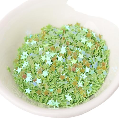WANYI Glitzer Streudeko Sterne 3mm Konfetti Sterne Deko DIY Sterndekorationen mini Pailletten für Tischdeko Geburtstagsdeko Party Hochzeit Dekorationen(Hellgrün) von WANYI