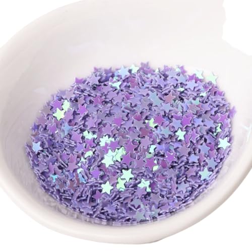 WANYI Glitzer Streudeko Sterne 3mm Konfetti Sterne Deko DIY Sterndekorationen mini Pailletten für Tischdeko Geburtstagsdeko Party Hochzeit Dekorationen(Hellviolett) von WANYI